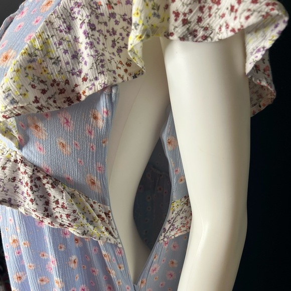 Anthropologie Wonderly Floral High Low Ruffle Midi Dress Boho Cottagecore Size S - Picture 5 of 8